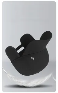 Detail view of winter baseball cap with ear flaps and thermal fleece lining for men
