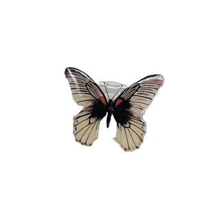 Colorful realistic butterfly foldable phone grip stand with epoxy resin finish on white