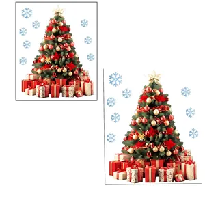 Christmas tree window sticker showing product receive and finished size measurements