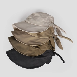 UV protection wide-brim sun hats with bow tie detail in beige, brown and black colors