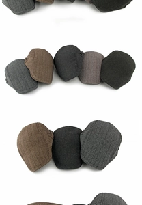 Classic herringbone wool blend newsboy caps displayed in grey, brown and black colors