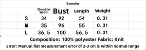 Size chart for the argyle knit sweater vest showing measurements in a detailed table