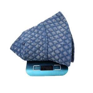 Thickened blue quilted bucket hat for kids, windproof autumn winter warmth, weighing 109g
