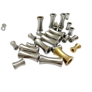 Polished silver and gold hourglass tube beads for DIY stainless steel jewelry making