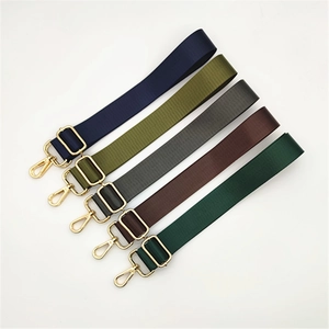 Adjustable nylon shoulder straps for bags in five colors with golden metal hooks