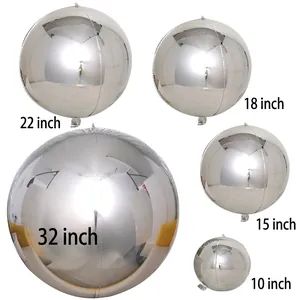 4D Aluminum Foil Balloons Metallic Sphere Mirror Surface For Party Birthday Wedding Celebration Decorative