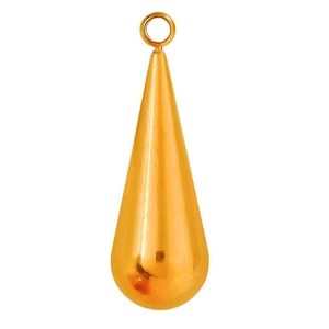 Polished gold teardrop pendant with smooth mirror finish for DIY jewelry necklaces