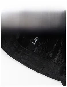 Detail of black sports cap lining with breathable mesh and wide moisture-wicking band
