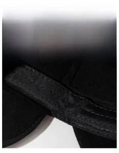 Close-up of the widened moisture-wicking sweatband inside a black tactical baseball cap