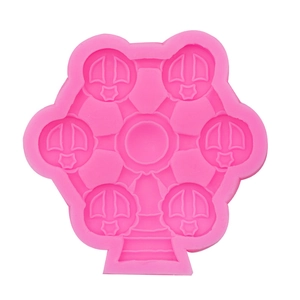 Rosa Silikonform in Riesenrad-Optik für DIY Kuchendekoration, Schokolade und Fondant