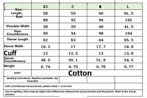 Tableau des tailles détaillé pour ensemble blazer et jupe de la taille XS à L