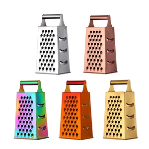 Multicolor stainless steel box graters with four sides for cucumber and potato grating