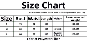 Detailed size chart for avocado print bandeau dress showing S to L measurements