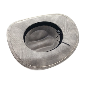 Detail of the 100% polyester interior lining and sweatband of the cowboy hat