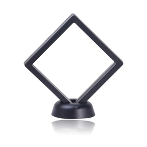 Black PE film suspension jewelry display box with round base for anti-oxidation storage