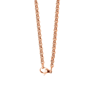 Rose gold stainless steel 3mm O-chain necklace featuring a secure lobster clasp