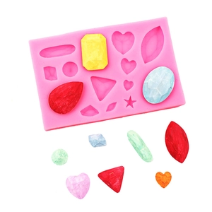 Silicone Gemstone Fondant Cake Mold Diamond Jewelry Shape Chocolate Resin Clay Crafting Mold For DIY Baking Decorating