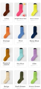 Detailgitter mit gerippten Socken in zwölf leuchtenden Farben für vielfältige Stile