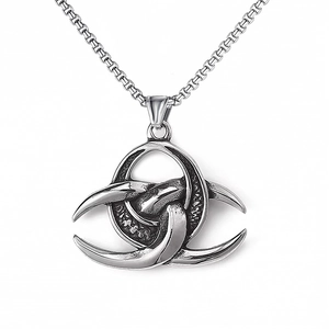Collana con Pendente Nodo Celtico Vichingo da Uomo Catena in Acciaio Inossidabile Vintage Lega Gotica Teschio Drago Gioielli