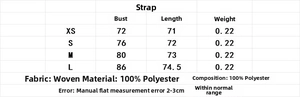 Größentabelle für asymmetrisches Neckholder-Top mit Details aus Polyester-Webstoff