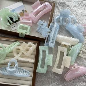 Marble Texture Hair Claw Clips Large Acetate Resin Finish Hair Clamps Non-Slip Strong Hold For Women Thick Thin Hair