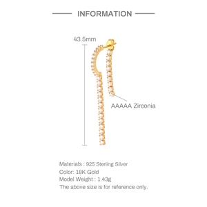 Detail of 925 sterling silver earring with 18K gold plating and AAAAA zircon stones
