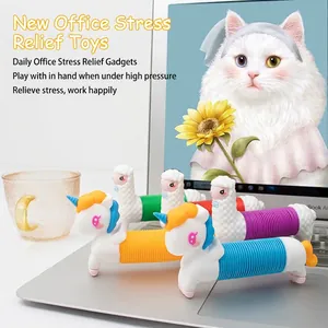 Colorful unicorn pop tube sensory toys for stress relief and office desk decoration