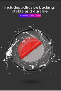 Detail of a car phone mount base with 3M adhesive pad and dynamic waterproof splashes