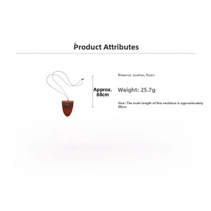 Detail view of leather sausage dog pendant necklace with resin dachshund charm