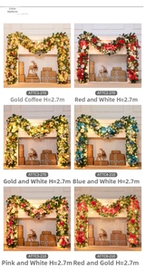 Detailed views of 2.7m Christmas garlands in six color schemes for festive decor