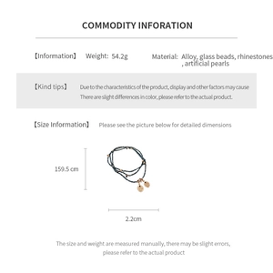 Detailed size chart for vintage gold embossed pendant with blue-grey glass beads