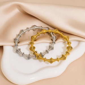 Stainless Steel Bangle Bracelet Spiral Spring Coil Geometric Minimalist Jewelry For Women