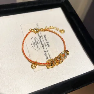 Bracelet Tressé Cordon Rouge Cuivre Plaqué Or Pièce Antique Avec Zircon Nouveau Style Chinois Bijoux Ajustables Femme