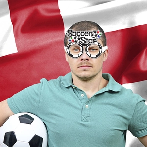 Soccer Star themed paper glasses with football patterns for World Cup fan parties
