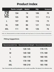 Detailed size chart for brown corduroy pants including waist and hip measurements