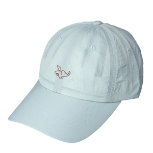 Light blue quick-dry baseball cap with elephant embroidery and adjustable strap