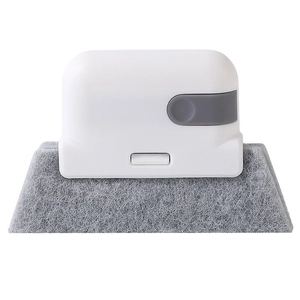 2-in-1 detachable window groove cleaning tool with gray scouring pad and white handle