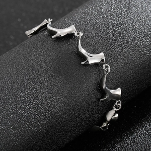 Bracelet En Acier Inoxydable Maillon De Chaîne Botte À Talon Haut Fermoir À Bascule Punk Streetwear Hip Hop Bijoux Hommes