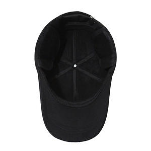 Winter wool baseball cap for men with thick lining and foldable ear protection flaps