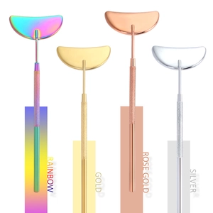 Lash extension inspection mirror set in rainbow gold silver and rose gold metal