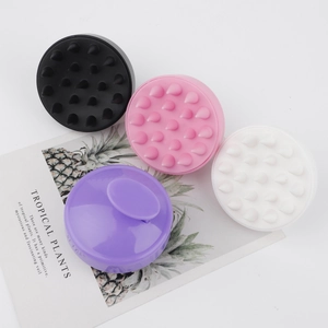 Silicone scalp massage brush with 19 teeth in four colors for hair washing