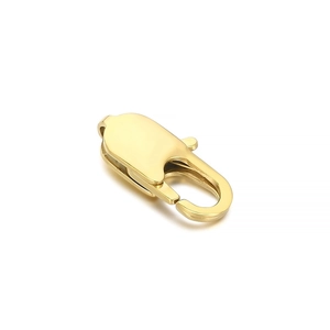 Detailed view of 18K gold plated stainless steel lobster clasp for jewelry making
