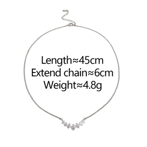 Silver smile necklace specifications showing 45cm length and 6cm extension chain details