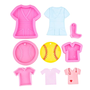 Siliconen mallen voor verpleegstersuniformen en honkbal met kleurrijke harsafwerkingen