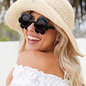 Flower Shaped Sunglasses Kids Sunflower Sunglasses UV400 Protection PC Frame Cute Novelty Party Eyewear For Boys Girls
