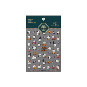 Halloween bunny nail art stickers with pumpkin and wizard hat patterns, model DP-339F