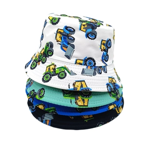 Chapeau Bob Enfant Protection Solaire Motif Véhicule De Chantier Tracteur Bord Large Extérieur Garçons