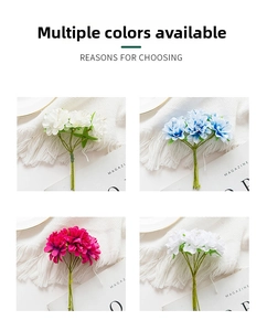 Detail view of colorful artificial silk daisy bouquets for wedding and home decoration