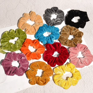 Velvet Hair Scrunchie Elastic Soft Fabric Hair Tie Vintage Solid Color Ponytail Holder Accessories For Women Girls
