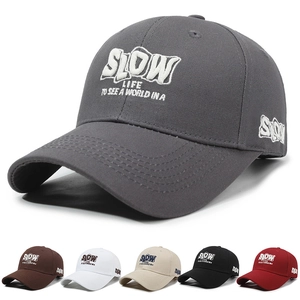 Vintage Embroidered Letter Cotton Baseball Cap For Men Women Adjustable Peaked Hat Outdoor Sun Protection Casual Retro Cap